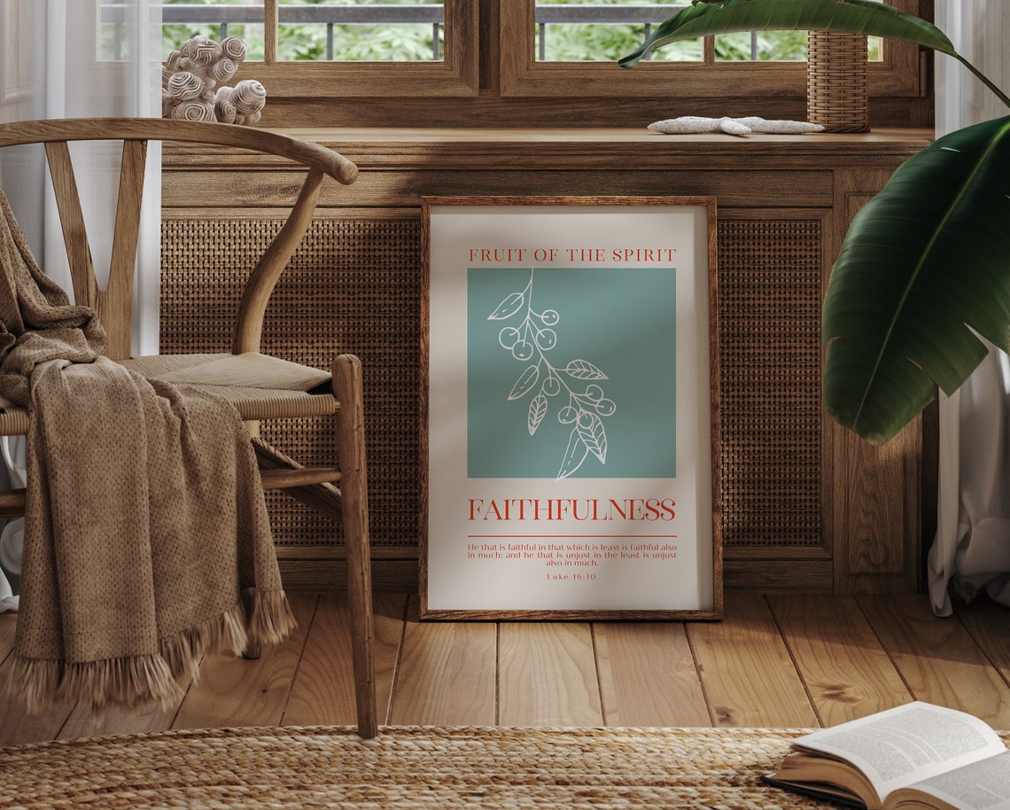 Fruit of the Spirit Faithfulness Luke 16:10 Botanical Art Print - Image 5