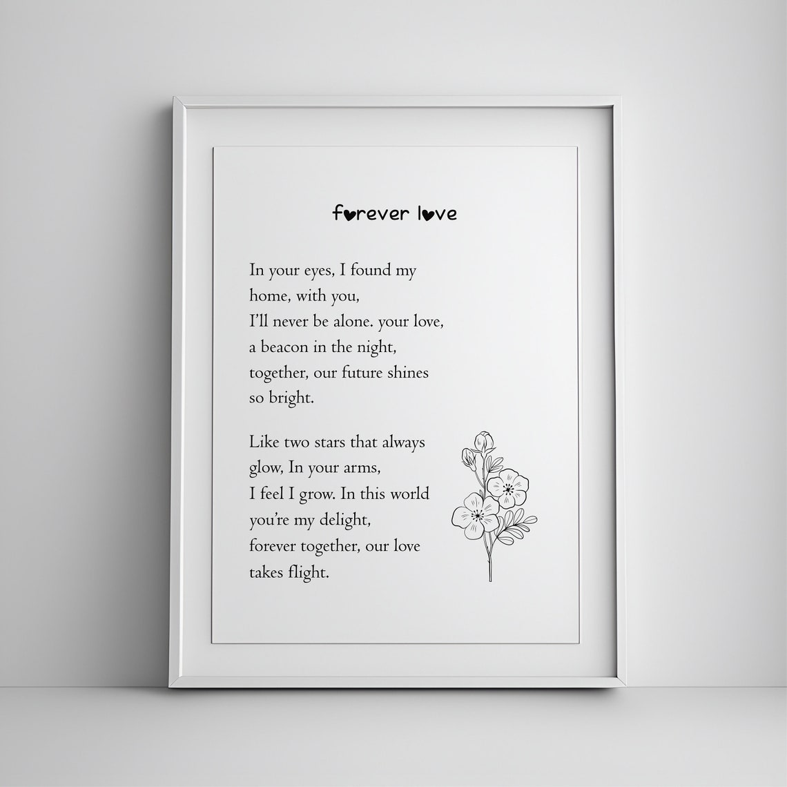 Forever Love Poem Romantic Poetry Minimalist Wall Decor Poster
