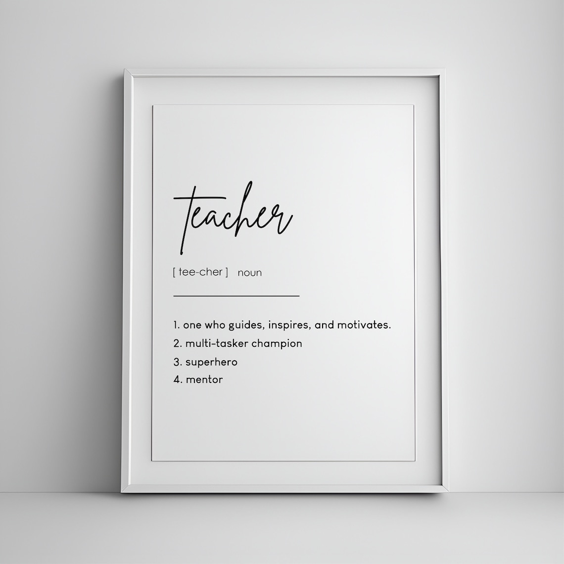 Teacher Definition Gift, Graduation Art Print