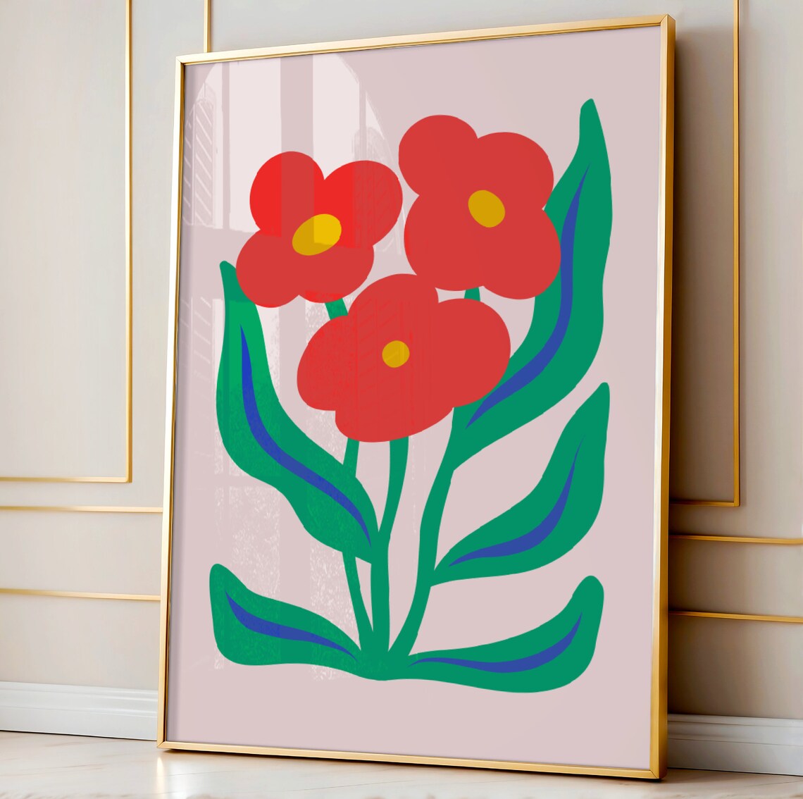 Floral Wall Art Vintage Poster, Boho Flower Market