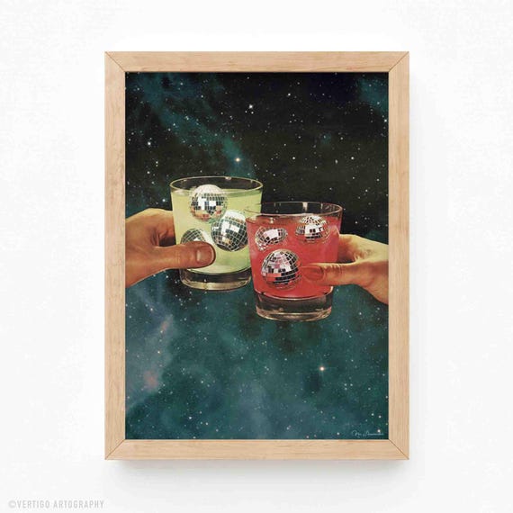 Cosmic Disco Ball Margarita Art Print