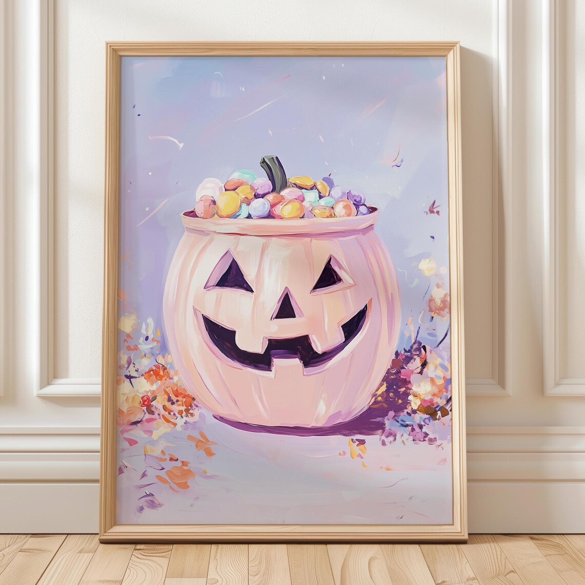 Pumpkin Candy Jack-O-Lantern Halloween Decor Art Print
