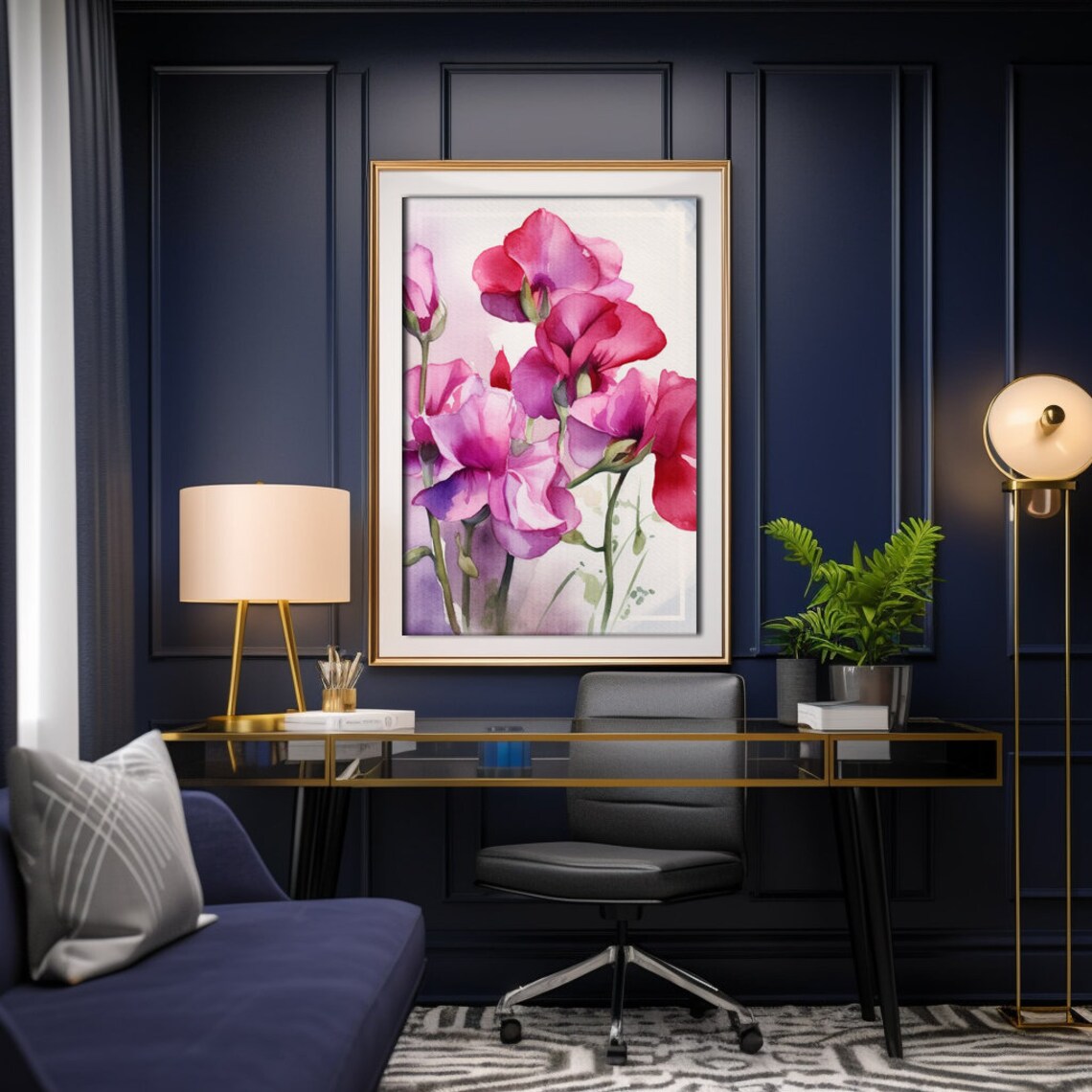 Sweet Pea Watercolor Art Print, Realistic Lathyrus - Image 3