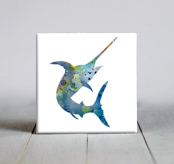 Swordfish Ceramic Tile Swordfish Decorative Tile Ceramic Tile Fish Lover Gift Unique Fishing Gifts