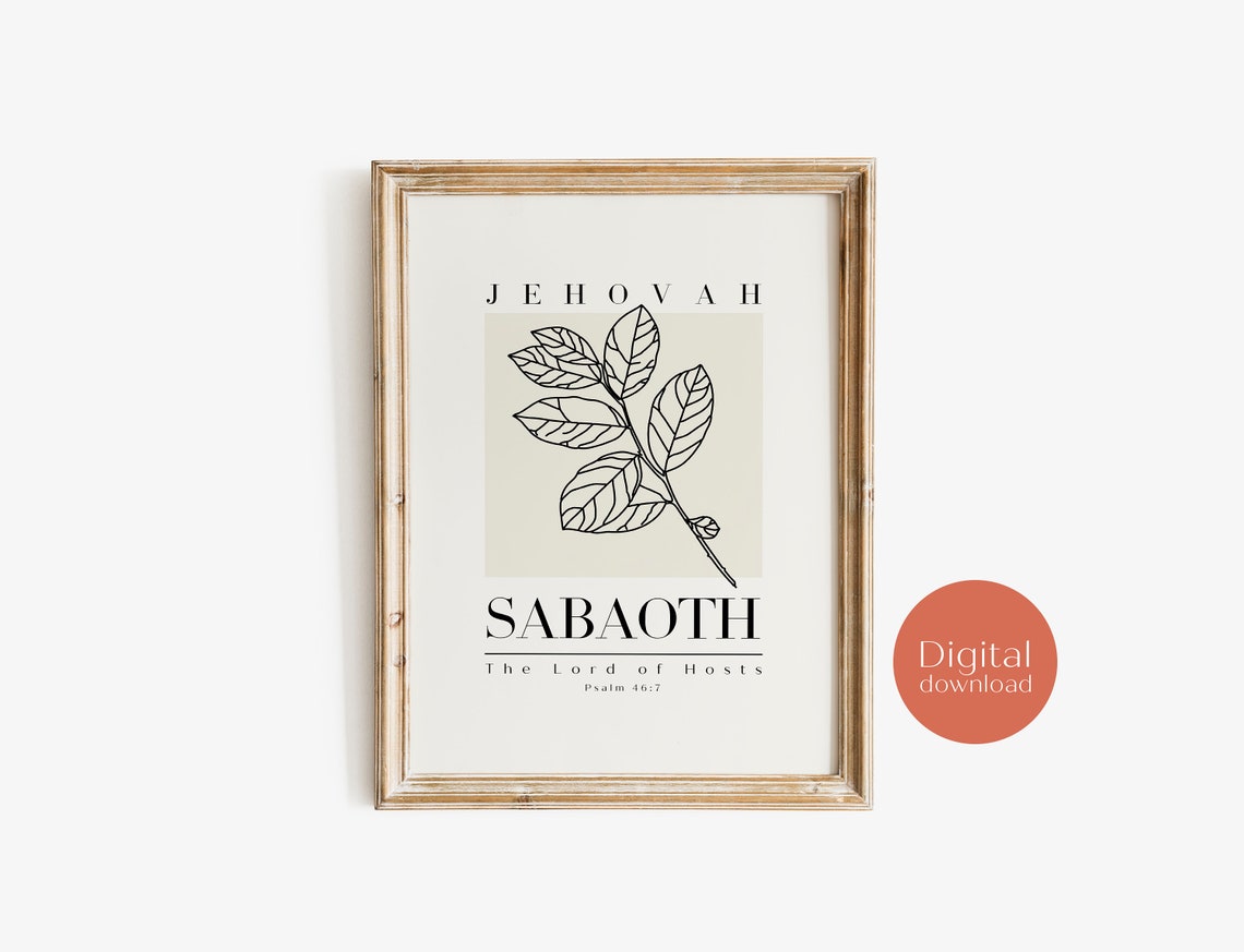 Jehovah Sabaoth The Lord of Hosts Psalm 46 Leaf Branch Art Print - Image 7
