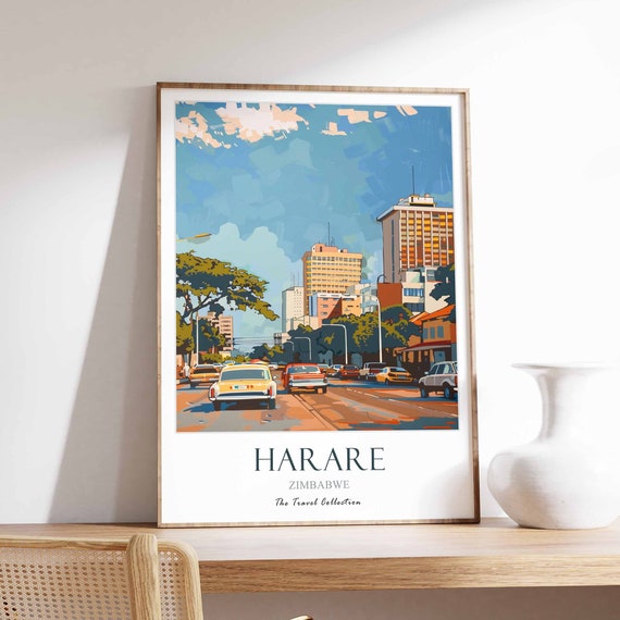 Harare Poster Zimbabwe Africa African Print Wall Decor Artwork Travel