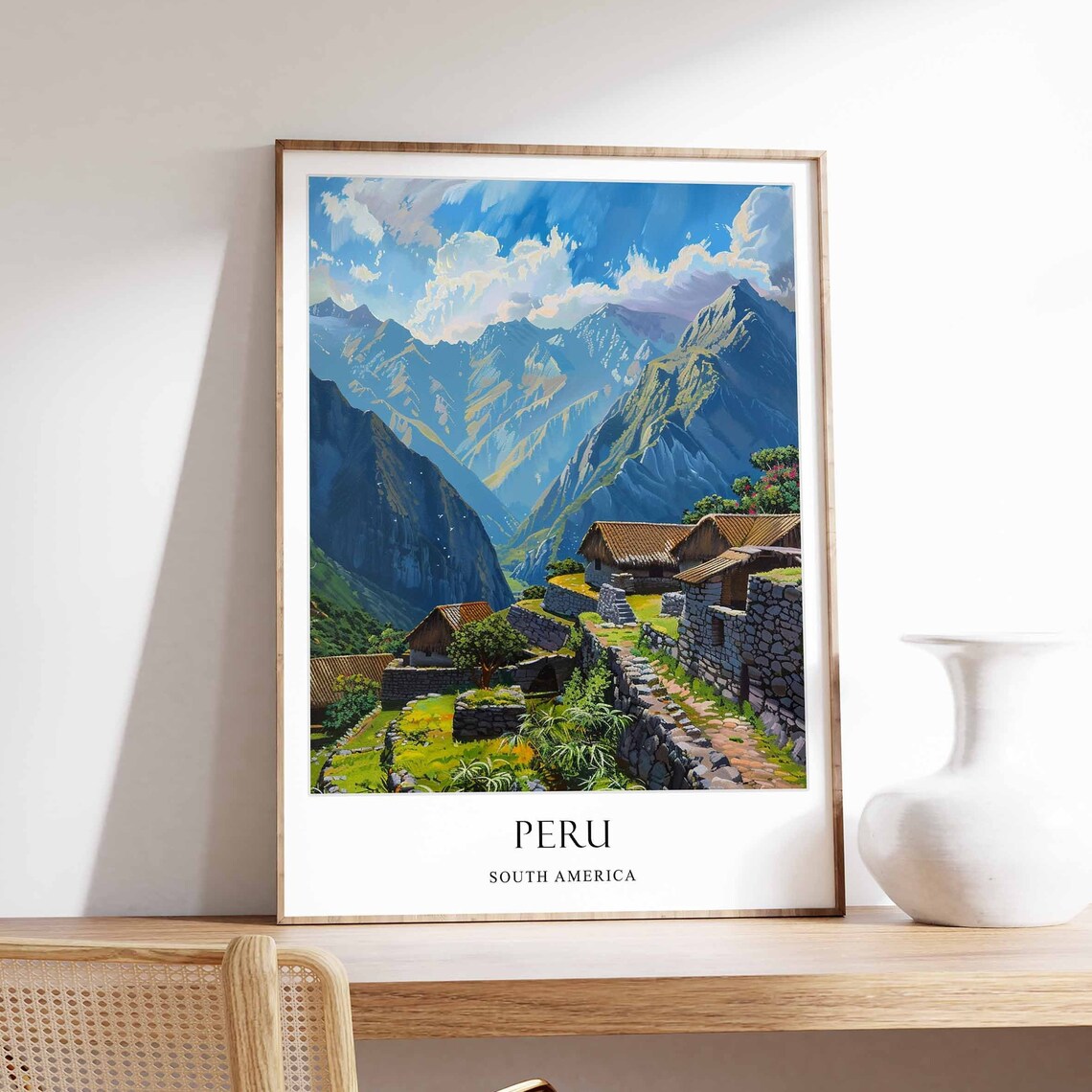 Peru South America Machu Picchu Mountain Ruins Travel Poster