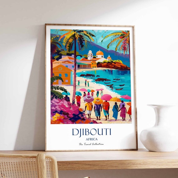 Djibouti Poster Africa Travel Art Rainforest Wildlife Adventure Print