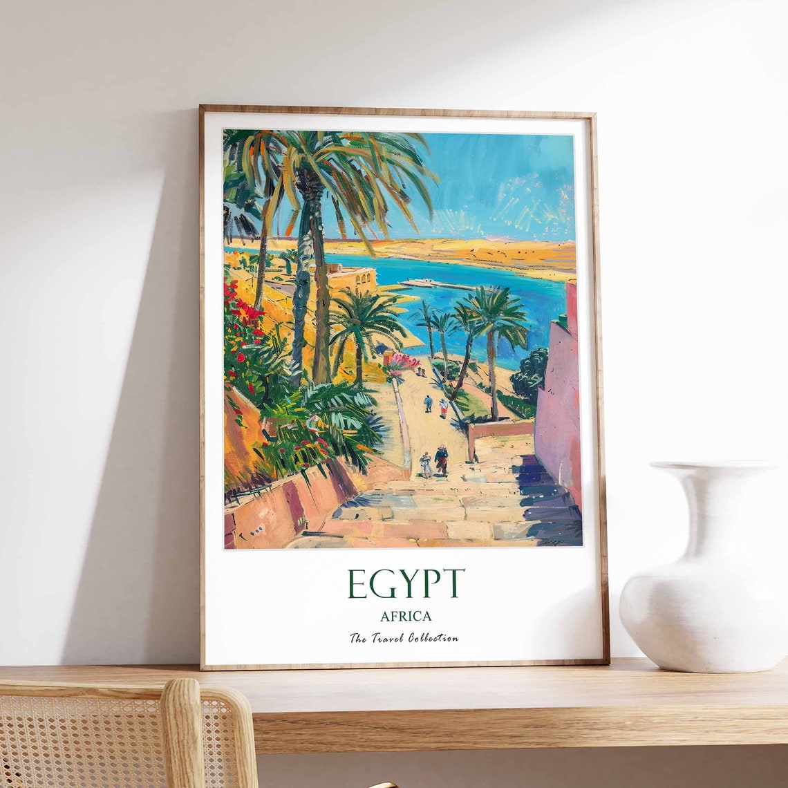 Egypt Africa Red Sea Coastal Palms Vintage Travel Poster Collection