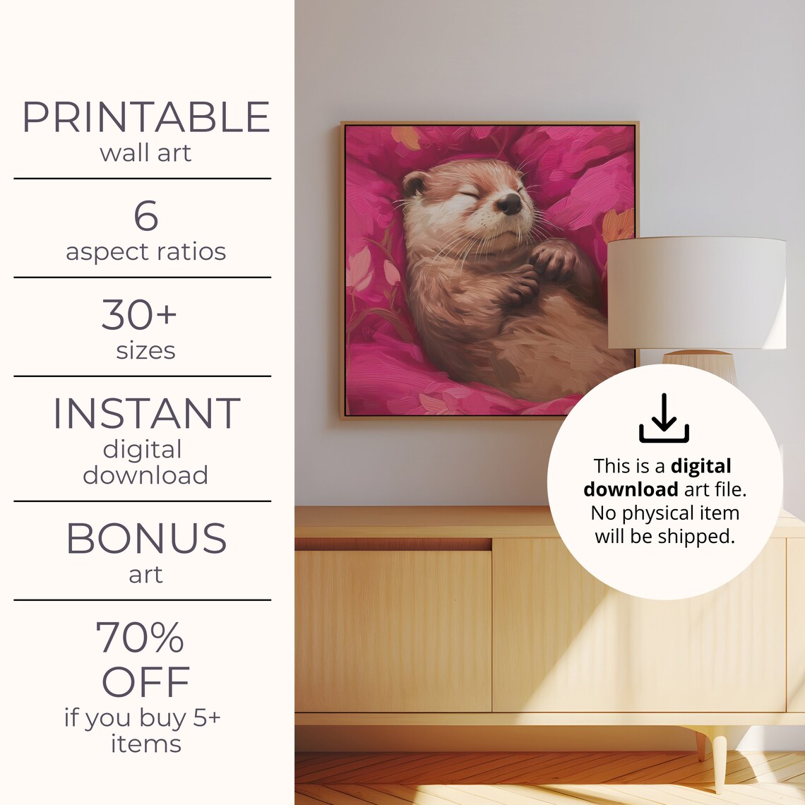 Cute Otter, Vivid Maximalist Animal Poster - Image 5