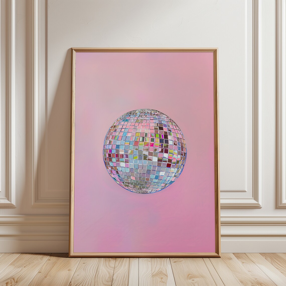 Silver Disco Ball Maximalist Poster, Dopamine Decor - Image 2