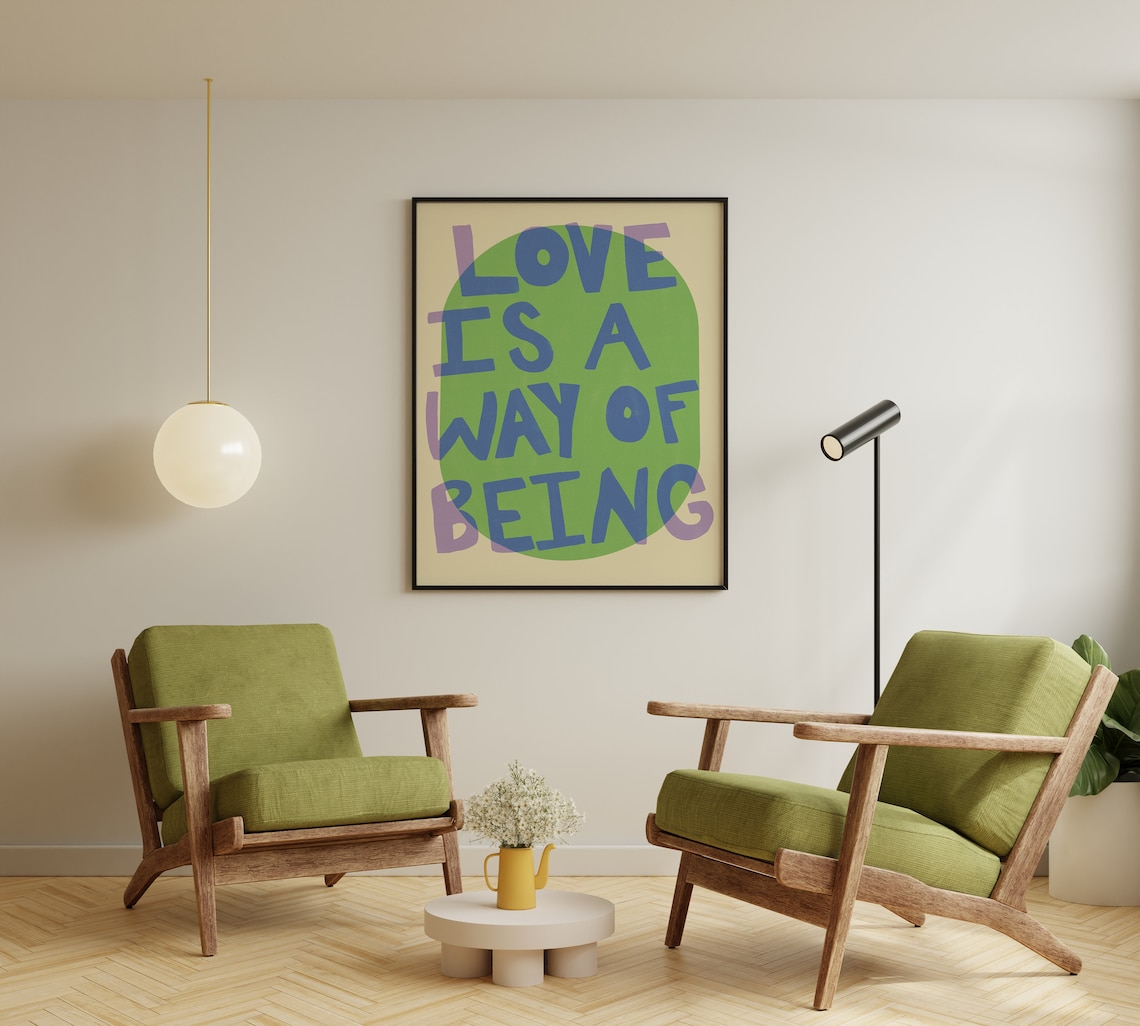 Colorful Pastel Love Is A Way of Being Poster - Image 2