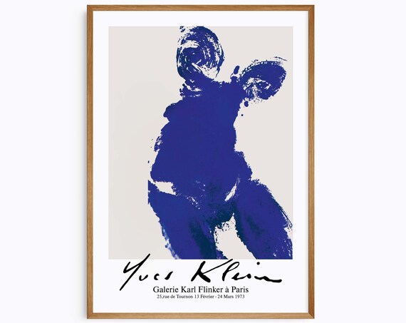 Yves Klein Blue Figure Paris Gallery Vintage Exhibition Art Poster