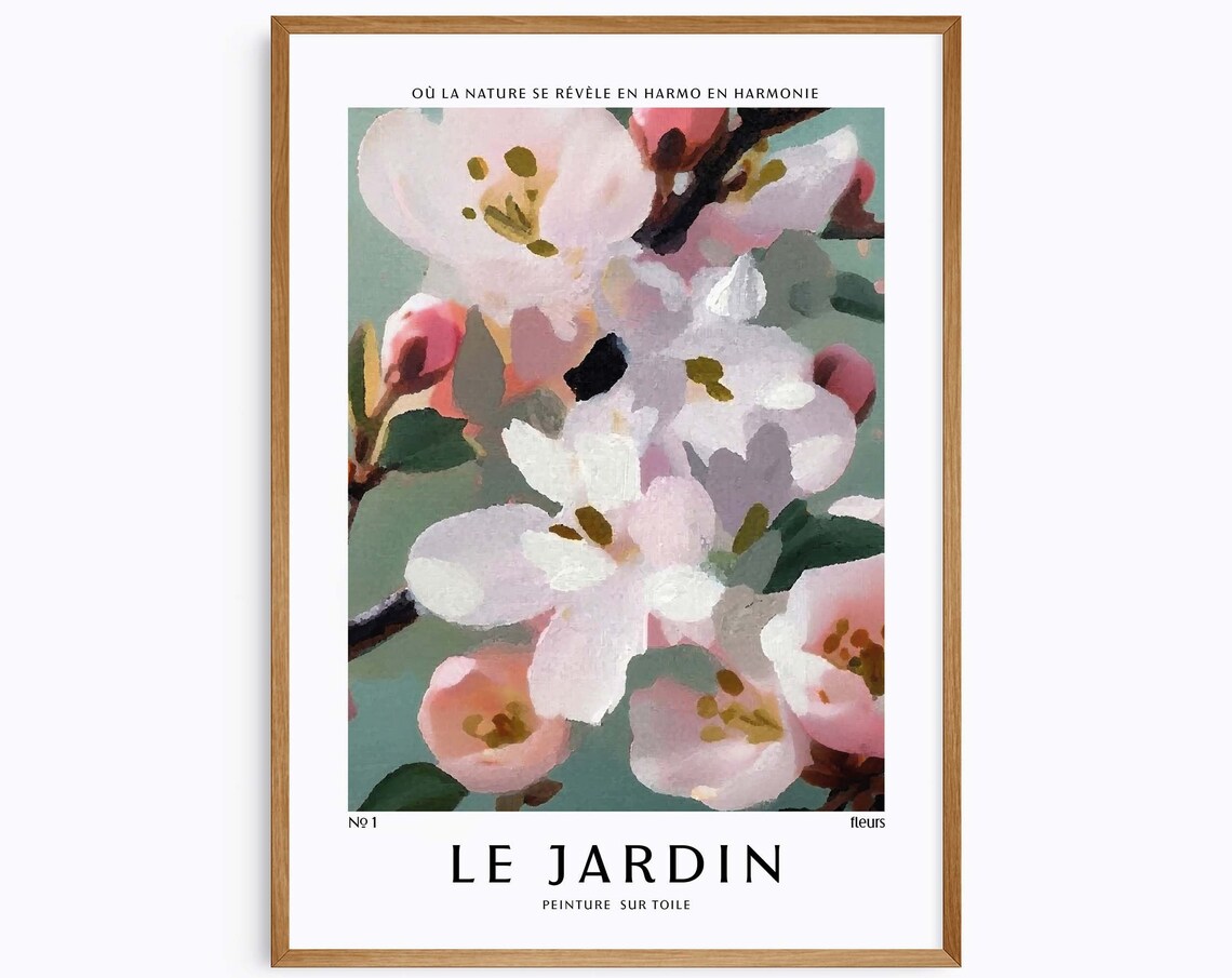 Le Jardin French Blossom Painting Cherry Blossom Floral Poster