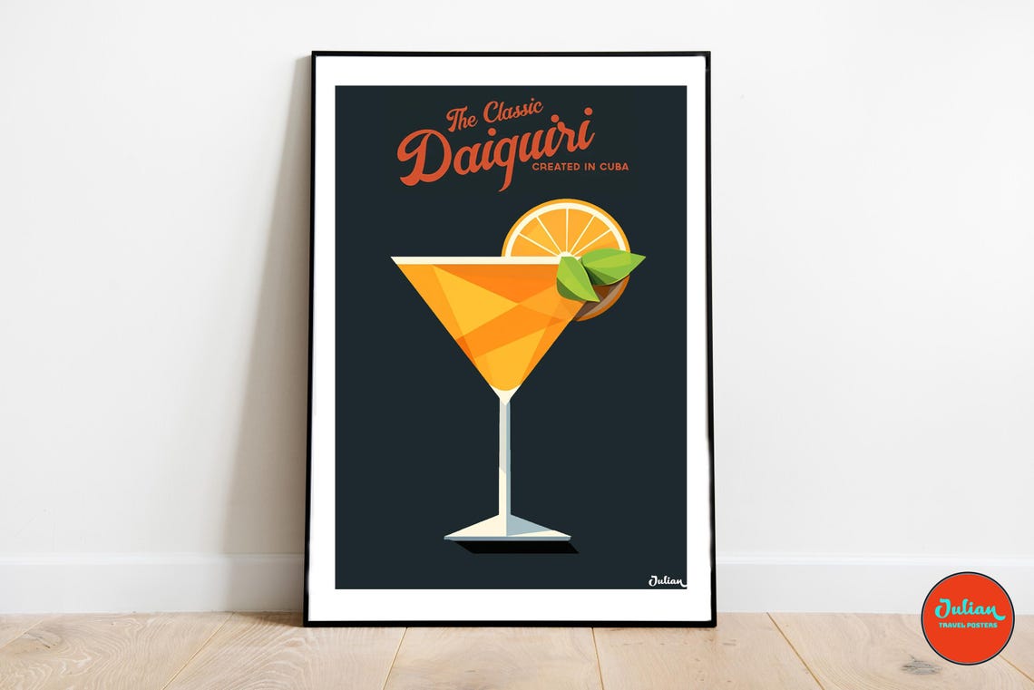 The Classic Daiquiri Cuban Rum Cocktail in Coupe Glass Poster
