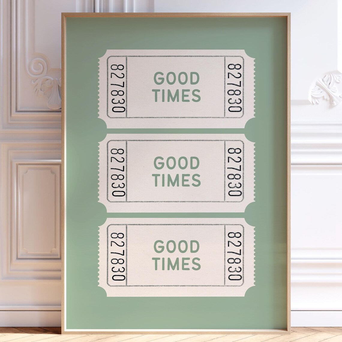Good Times Ticket Stub Retro Cinema Style Minimalist Art Poster