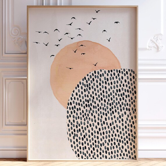 Japandi Wall Art Print Neutral Abstract Wabi Sabi Minimalist Decor Modern Japanese Home Painting