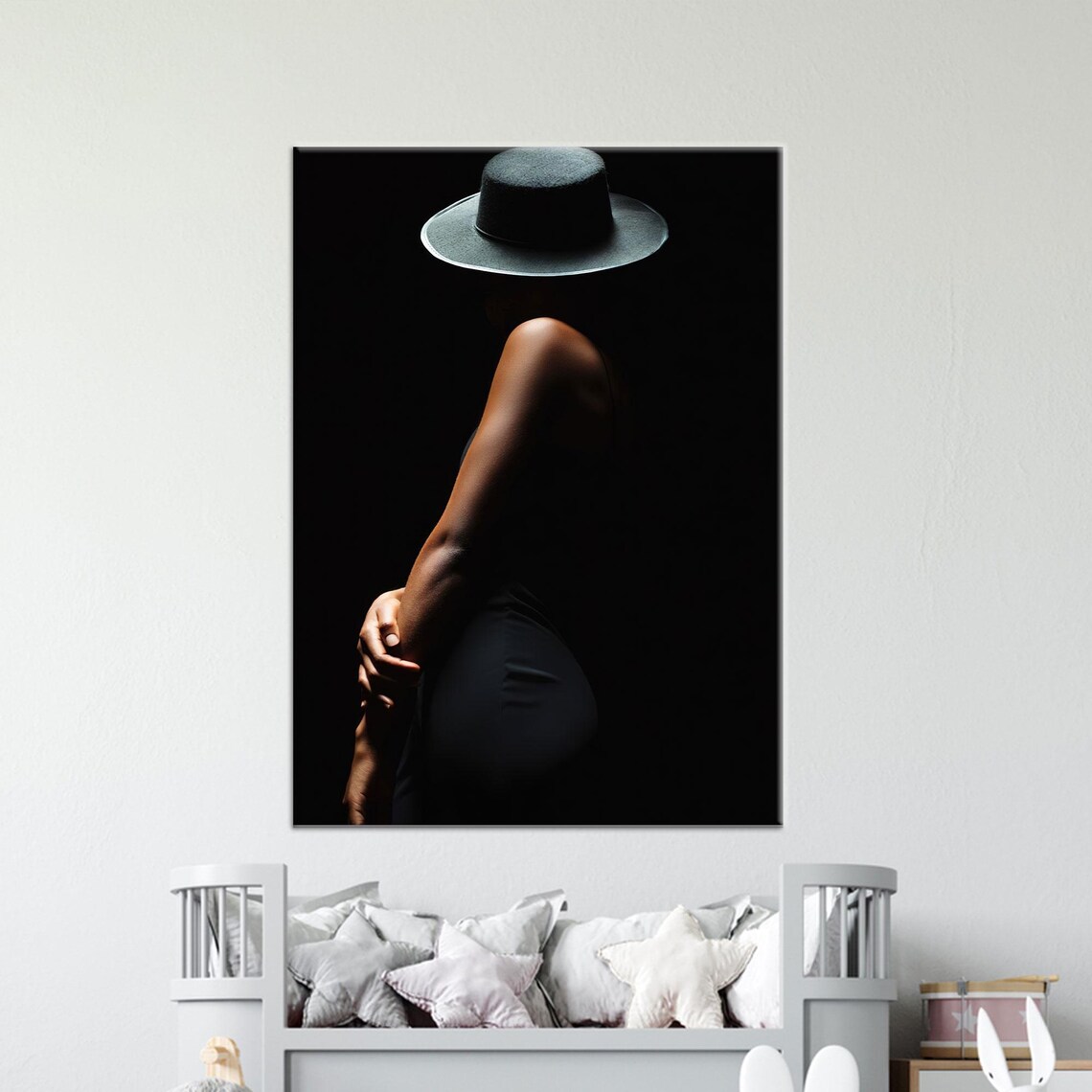 Modern Art Woman Silhouette, Boho Wall Decor