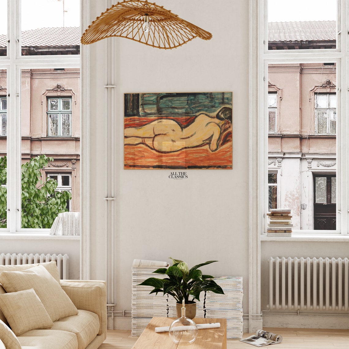 Christian Rohlfs Reclining Female Nude Orange Expressionist Poster - Image 2