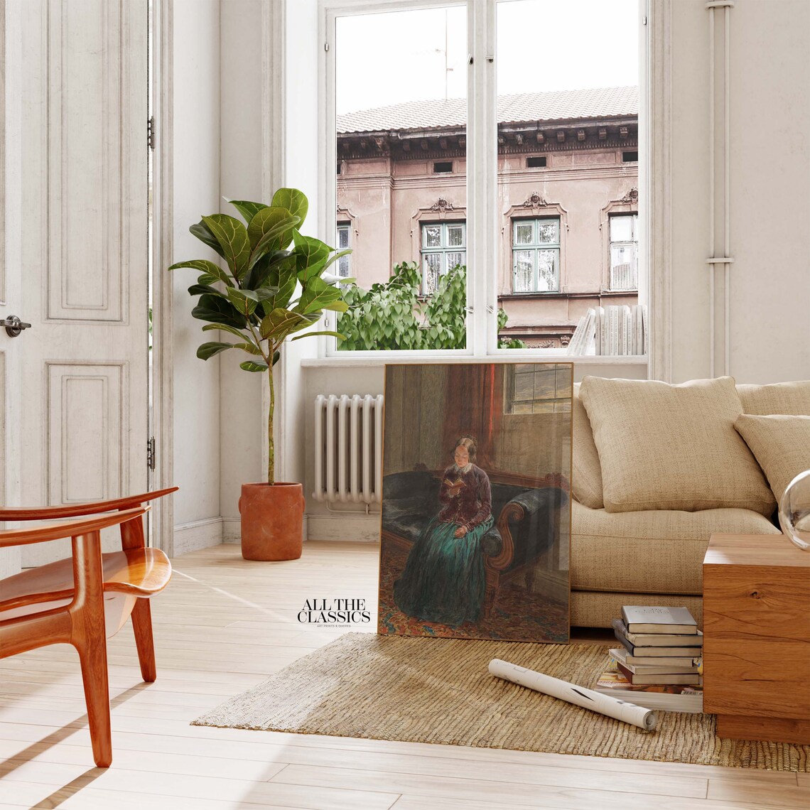 Woman Reading Chaise Lounge Vintage Victorian Interior Portrait Poster - Image 2