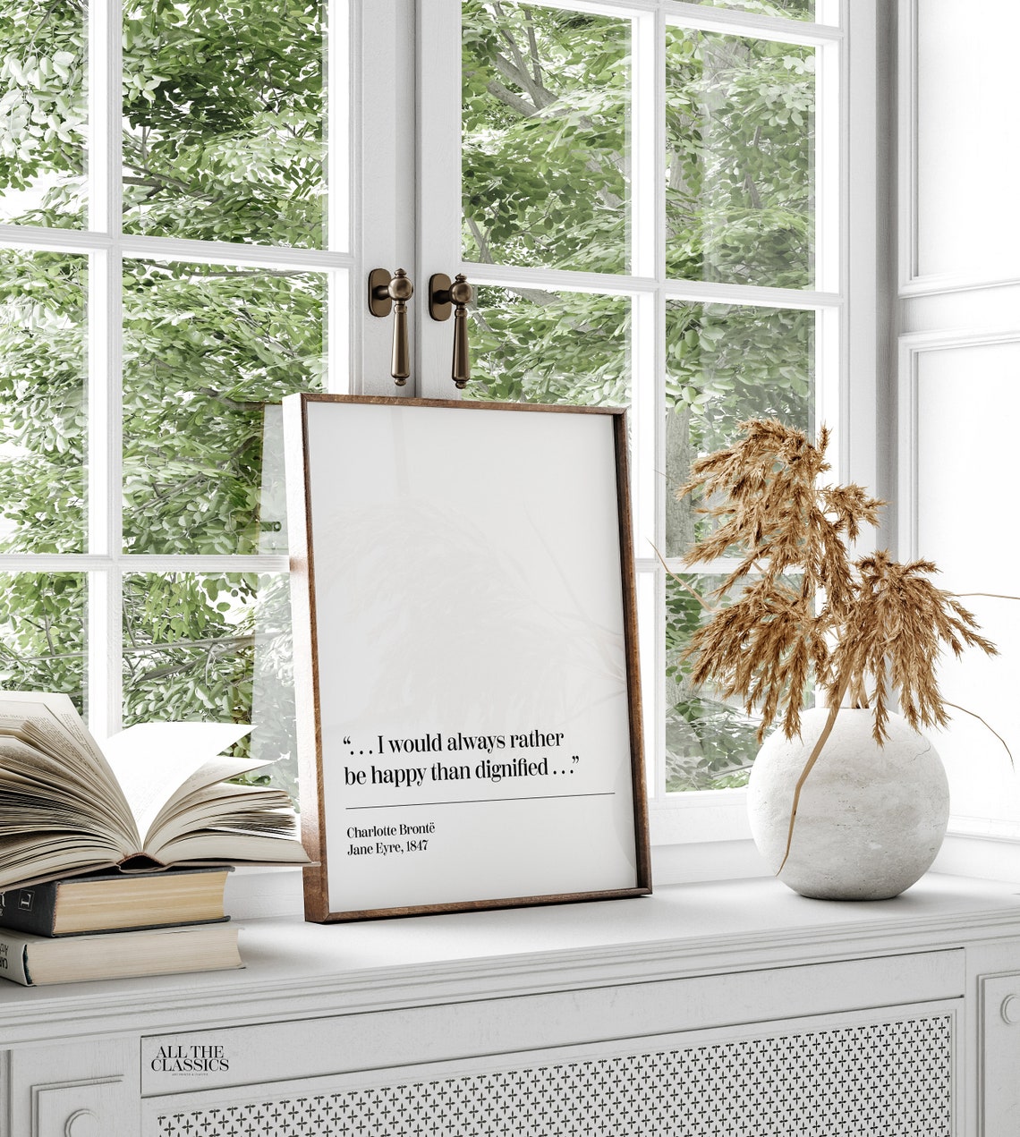 Charlotte Bronte Happy Than Dignified Quote Jane Eyre Poster - Image 2