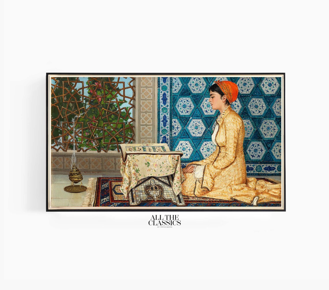 Osman Hamdi Bey Victorian Young Woman Reading Art Print