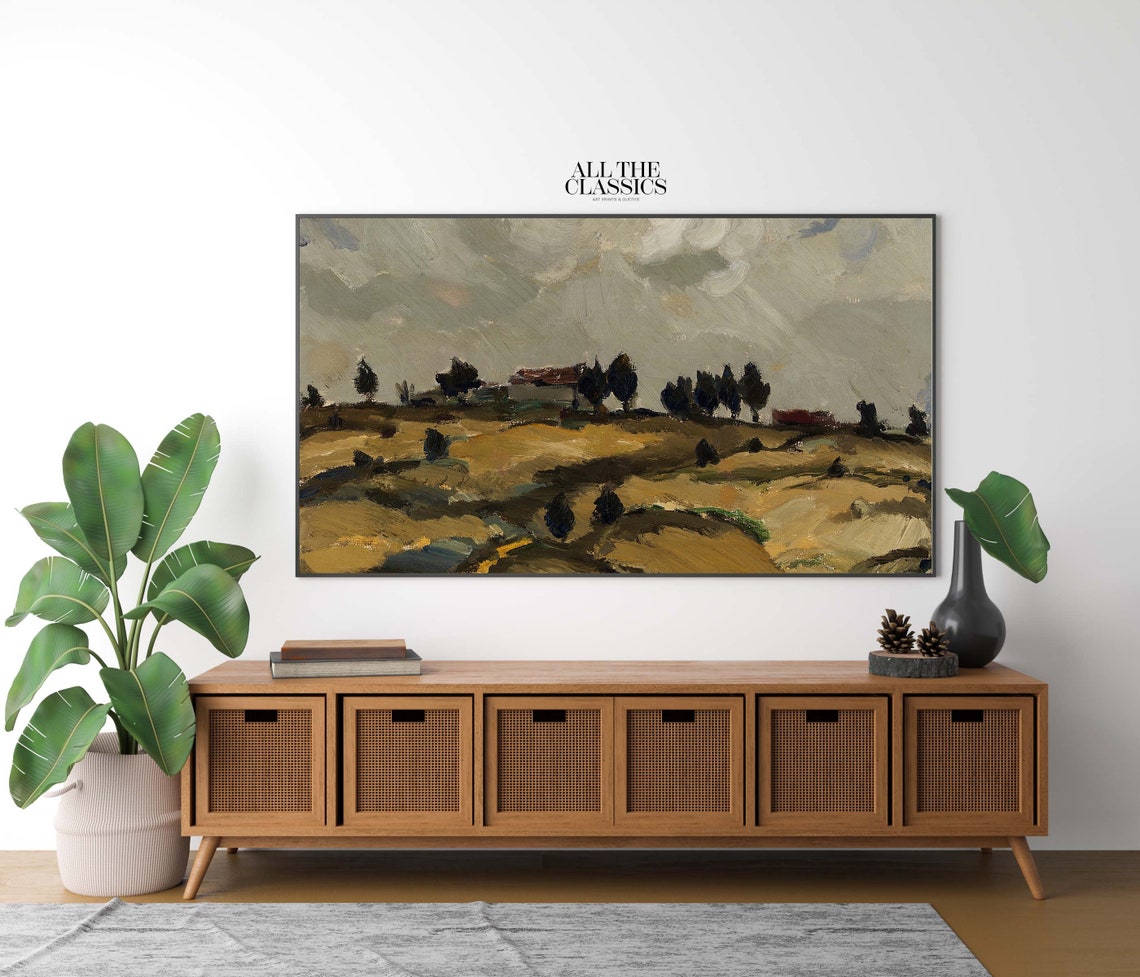 Ilmari Aalto Autumn Landscape With Clouds Moody Farm Fields Poster - Image 2