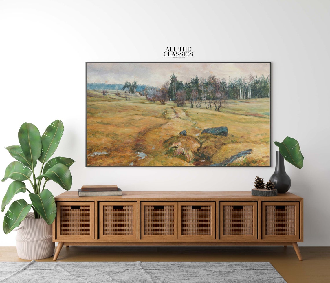 Frantisek Kavan A Wet Winter Marshy Field Grey Sky Landscape Poster - Image 2