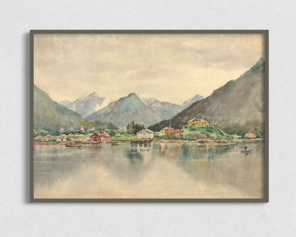 Mountain Landscape Painting, Landscape Art Print