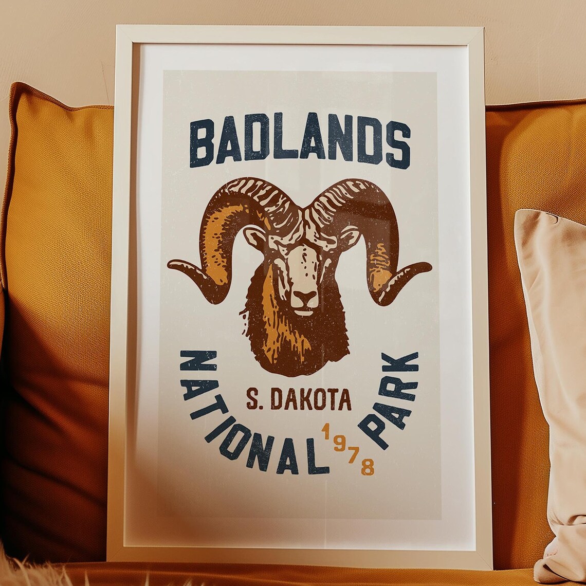 South Dakota Retro Badlands Travel Poster