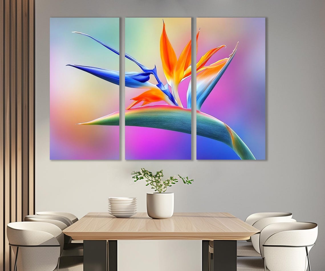 Bird Of Paradise Flower Print Colorful Floral Wall Art Bird Of Paradise Painting Abstract Floral Decor Framed And Ready To Hang - Image 4