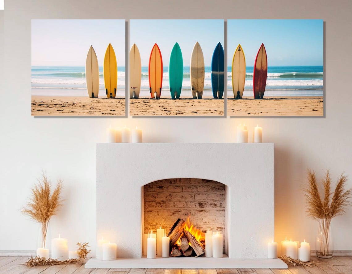Minimalist Surfing Wall Art Surfboards Print Surfer Gift Surfing Wall Decor Surfing Poster Surfing Print Framed Ready To Hang - Image 4