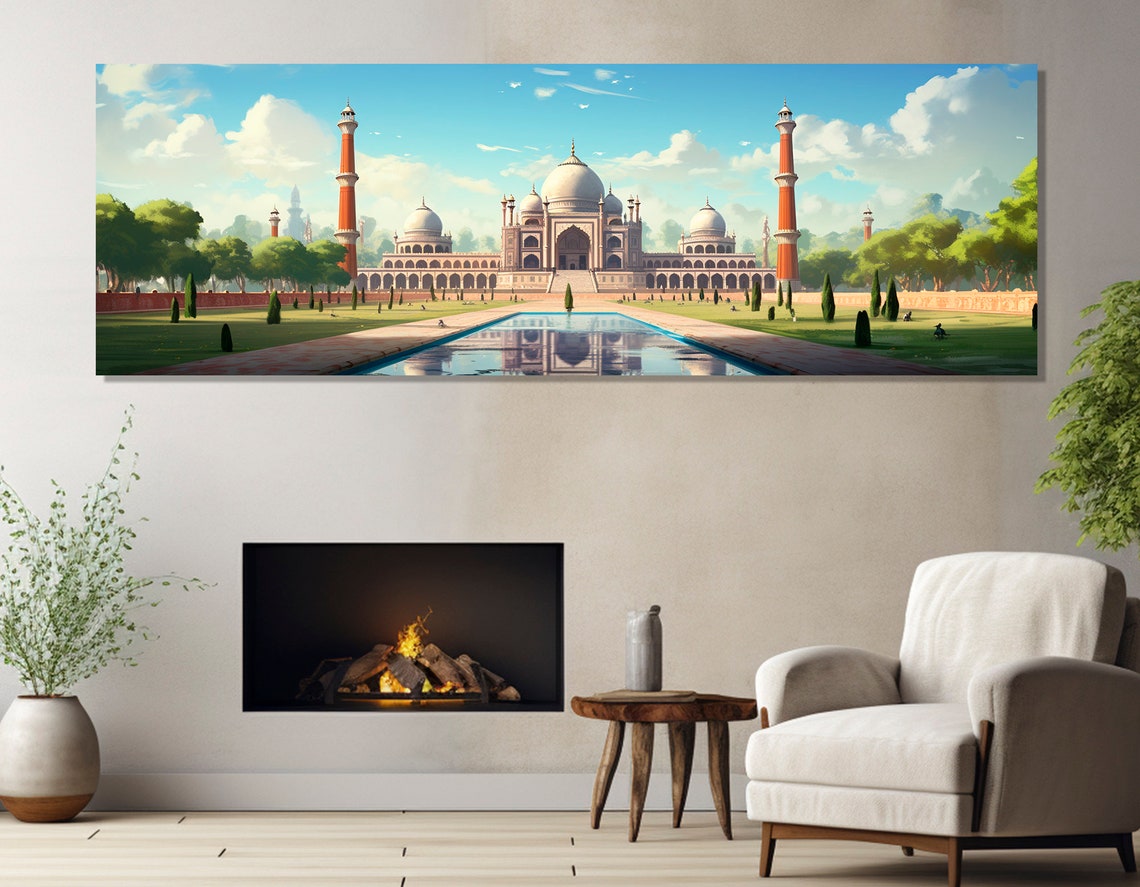 Masjid I Jehan Numa New Delhi Mosque Print Jama Masjid Of Delhi Painting Large India Art Framed And Ready To Hang