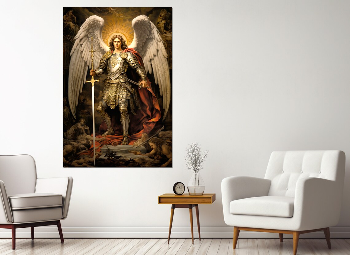 St Michael The Archangel Roman Catholic Art Print - Image 2