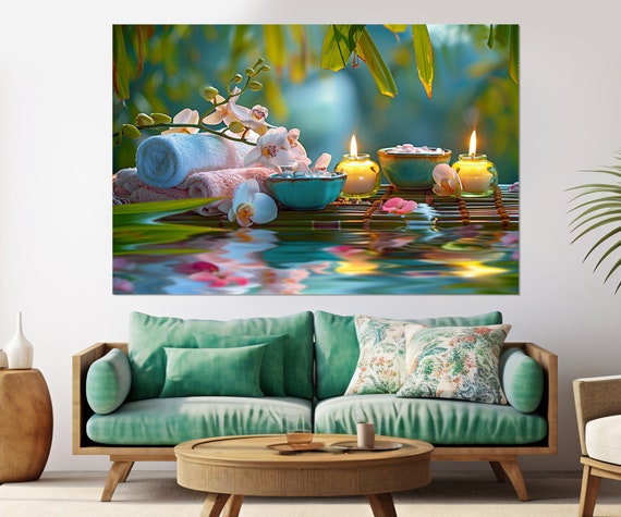Zen Wall Art Spa Print Spa Wall Decor Yoga Studio Decor Spa Poster Spa Painting Framed And Ready To Hang