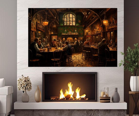Vintage Irish Pub Abstract Print Irish Pub Painting Irish Wall Art Retro Pub Poster Irish Gift