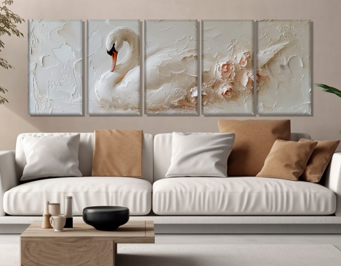 White Swan Minimalist Art Print, Romantic Wall Decor - Image 4