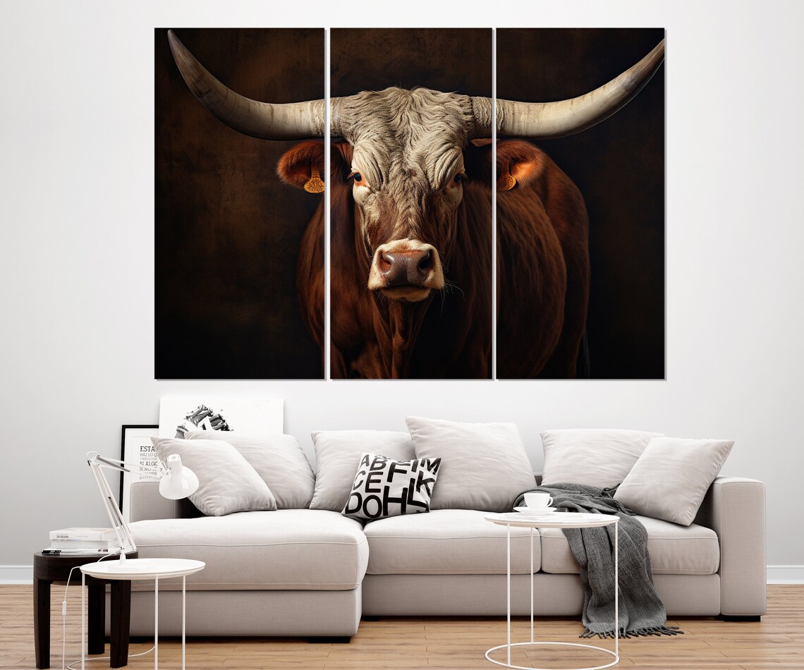 Texas Longhorn Art Print, Farm Animal Wall Decor - Image 4