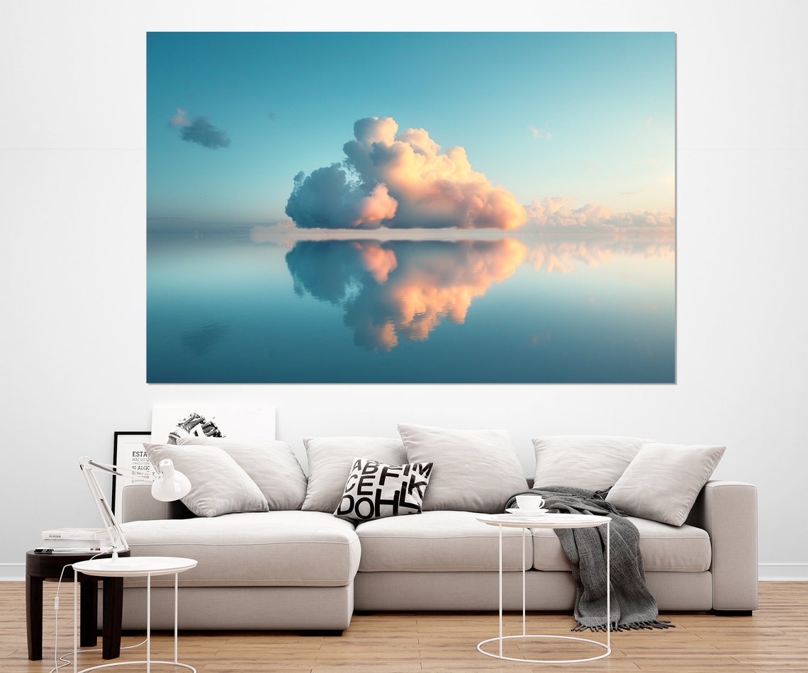 Minimalist Sky Print Sky Wall Art Cloud Art Cloud Painting Clouds Wall Art Framed And Ready To Hang