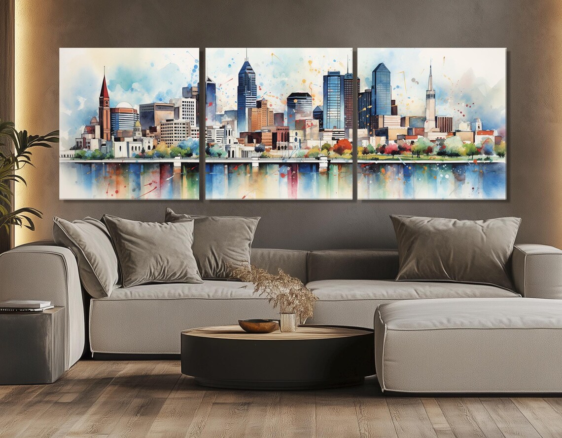Indianapolis Watercolor Abstract Poster Print - Image 4