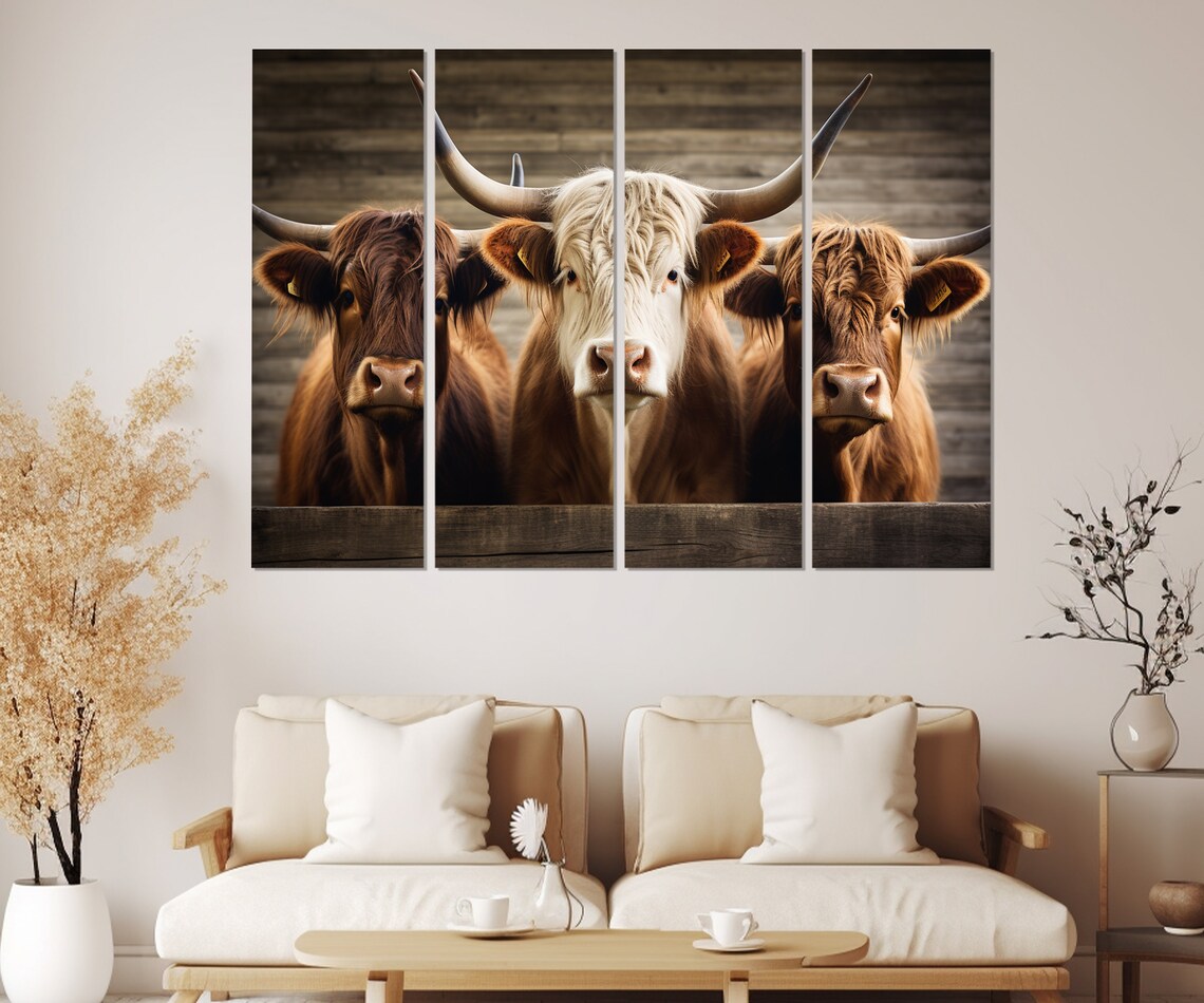 Highland Cows Modern Farmhouse Wall Art Print - Image 2