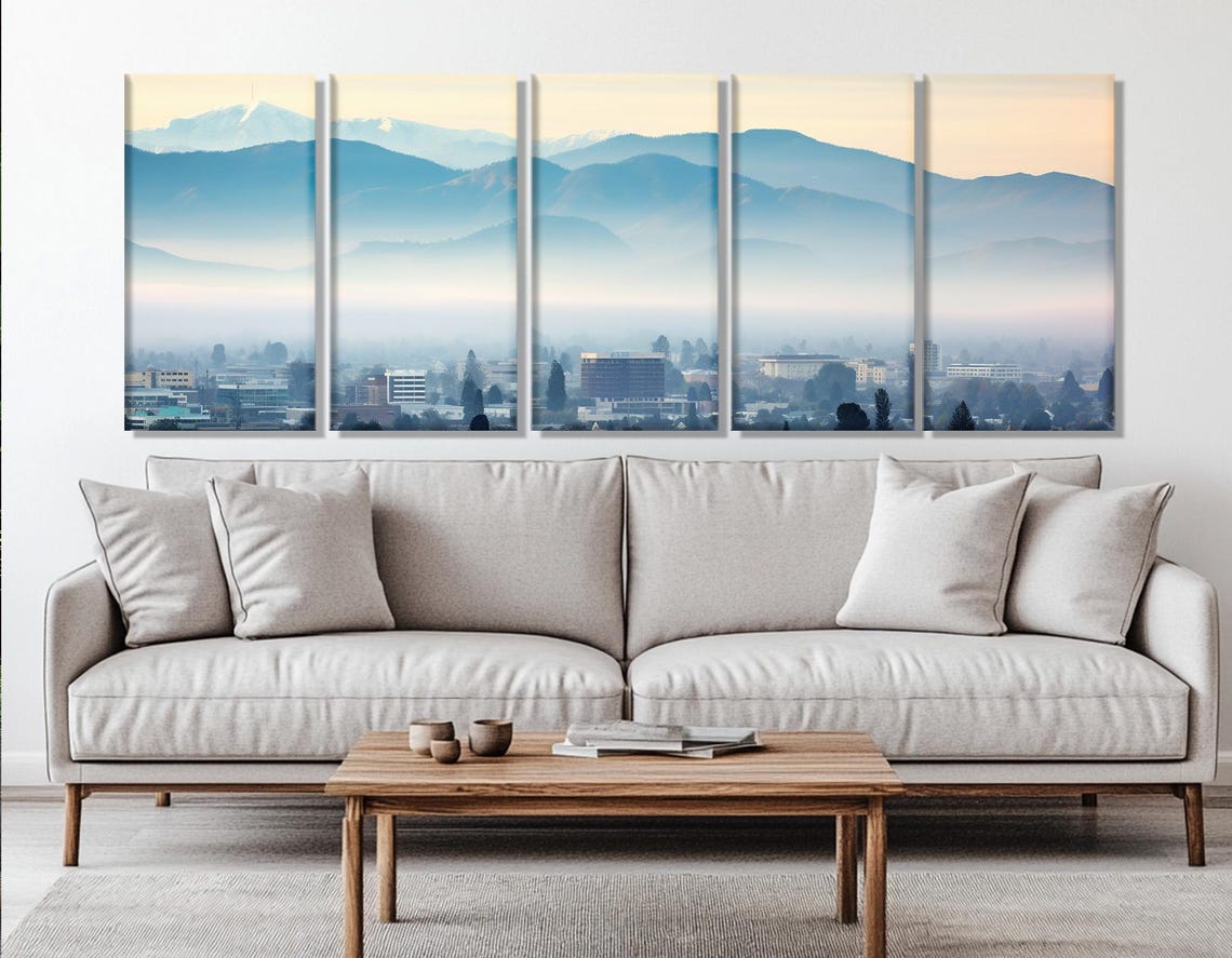 Misty San Jose Dawn With Layered Mountains Behind The City Poster - Image 2