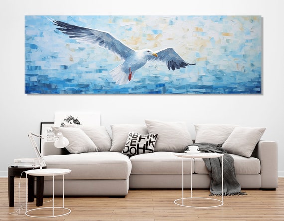 Minimalist Seagull Art Print, Birds Wall Poster