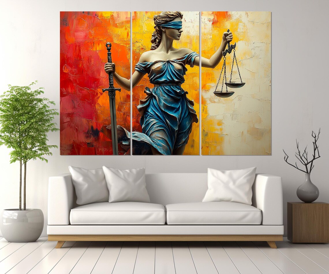 Abstract Lady Justice Art Print, Lawyer Office Decor - Image 3