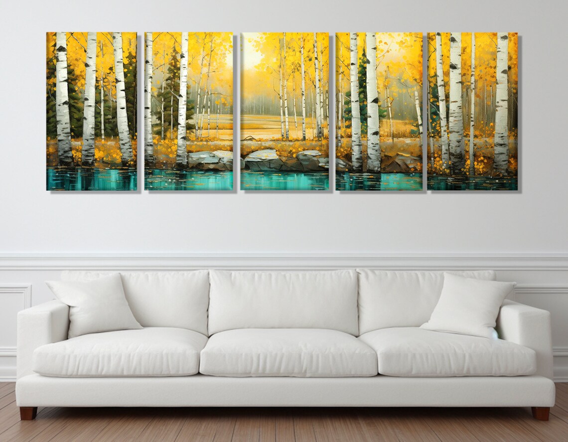 Birch Grove Scenic Birch Forest Wall Art Print - Image 3