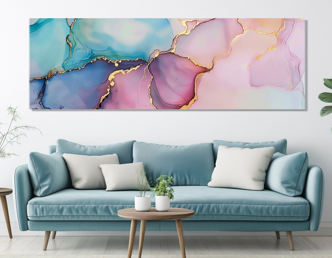 Abstract Marble Painting, Contemporary Wall Art - Image 3
