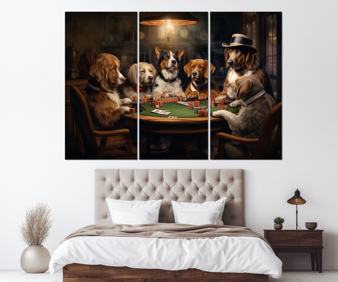 Dogs Playing Poker Abstract Poker Club Art Print - Image 3