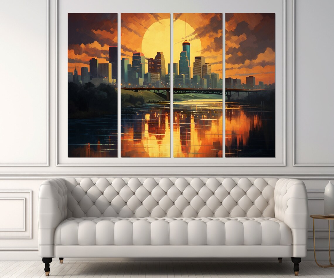 Minneapolis Skyline Abstract, Minnesota Art Print - Image 3