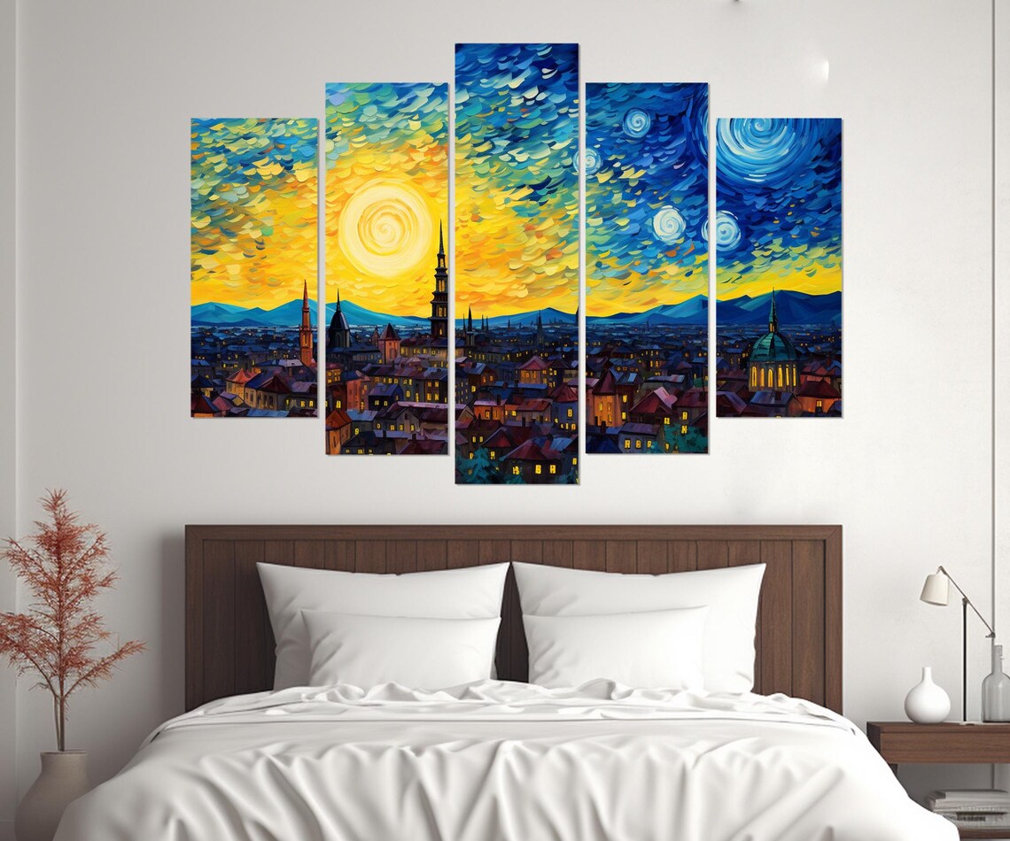 Abstract Zagreb Skyline, Van Gogh-Inspired Art Print - Image 2