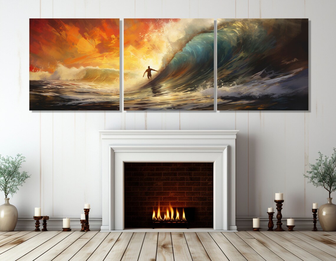 Surfing Poster, Ocean & Beach Surf Decor Art Print - Image 3